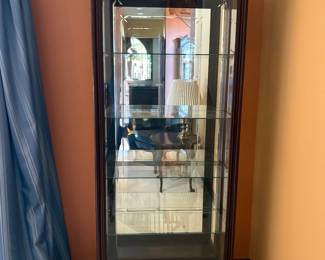 Ethan Allen Curio Cabinet -Lights Up