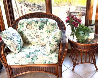 Rattan Chair & Side Table