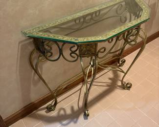 Iron and Glass Console Table