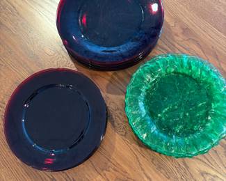 Ruby Red & Emerald Green Dishes