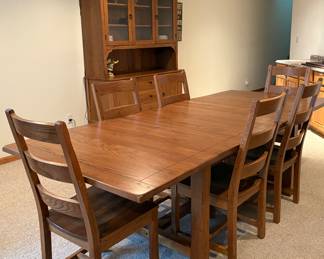 Solid Oak Dining Room Table
