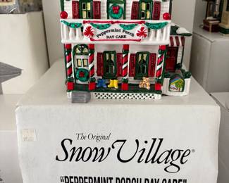 Snow Village Peppermint Porch Day Care