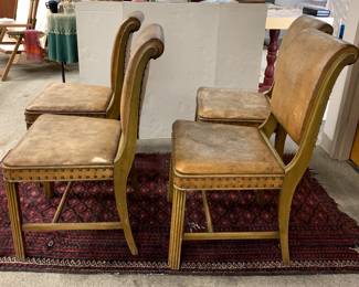 Art Deco Leather Side Chairs