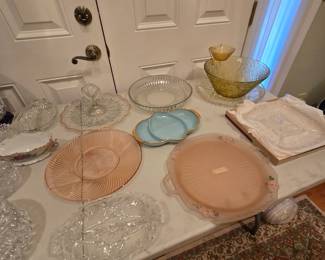 Depression ware and cut glass