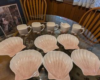Beautiful sea shell plates and cups