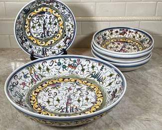 (6pc) Pasta Bowl Set, Hand Painted In Portugal For Williams And Sonoma