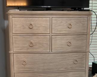HOOKER gray wood 7 drawer tall boy dresser