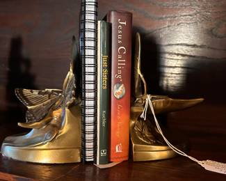 heavy brass butterfly bookends