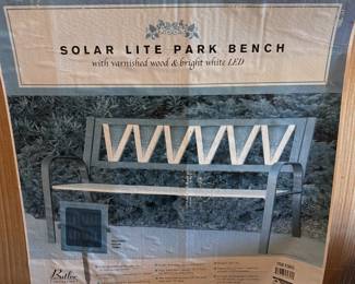 NEW IN BOX HARBOR FREIGHT  park bench with solar lighting