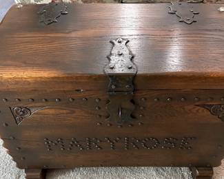 replica of a MARY ROSE ship trunk that belonged to HENRY VIII