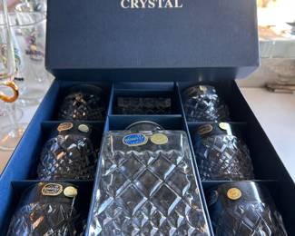 gift set- BOHEMIA crystal whiskey decanter and glasses