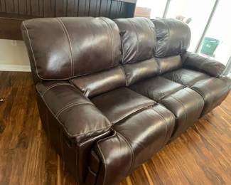 Leather reclining sofa