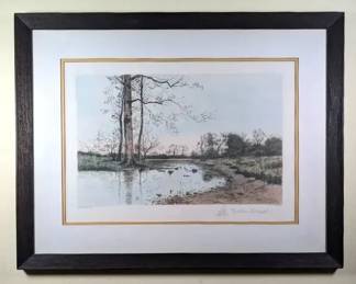 Julian Rix Golden Twilight Hand Colored Etching