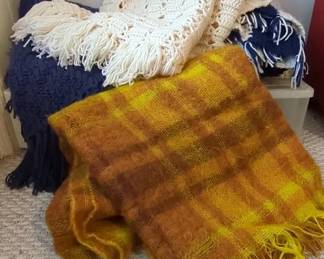 Vintage Heather Brae Mohair Throw 3 Hand Knit Throws