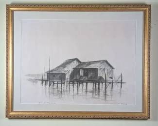 Robert Fabe Signed Offset Lithograph, Quiet Harbor
