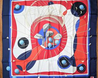Hermes Swing Silk Scarf, Golf Theme