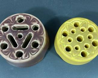 2 Antique Rookwood Flower Frogs