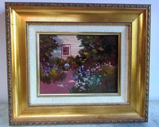 Framed Painting by Monique Sakellarios Playin Out Back