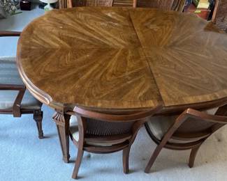Wooden Dining Table And Eight Chairs