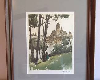 Watercolor by Roger Hebbelinck Signed and Numbered
