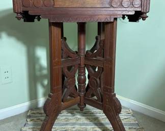 Antique Victorian Eastlake Marble Top Parlor Table