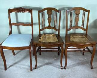 Trio of Antique Dining Chairs