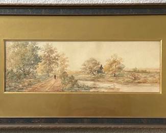 19th Century Watercolor Painting Artist Signed