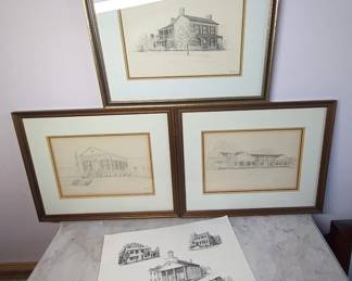 4 Prints by D. Eberhard Landmark Buildings