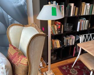 Luxury post modern white ostrich lather floor lamp $100 + tax