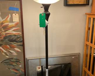 Contemporary black torchiere floor lamp $36 + tax