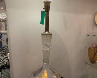 Large glass table lamp with gold leaf drip 1950s-60s $120 + tax