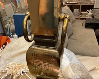 Large vintage chinoiserie brass vase lamp $120 + tax