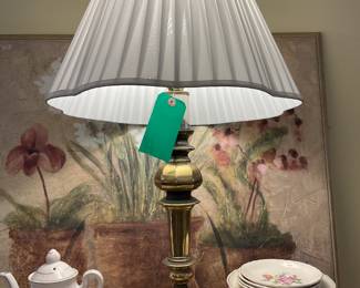 Traditional polished brass baluster lamp $80 + tax