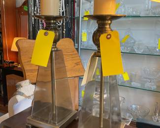 Restoration hardware inspired bronze candlestick holders $140 + tax for set