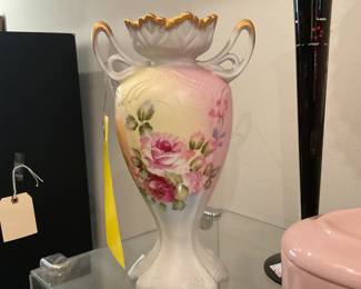 Burton and Burton hand painted style floral twin handle vase $10.50 + tax