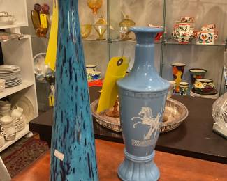 Vintage Jim beam Wedgwood inspired blue vase $52.50 + tax