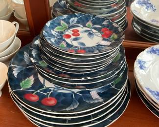 Vintage William Sonoma cherry plates