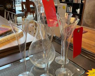 Contemporary champagne flute set (4) $62.50 + tax