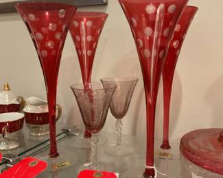 Hungarian trumpet glass set (4) $75 + tax