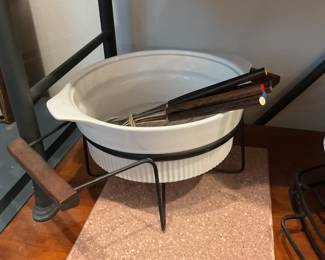 Ceramic fondue set $25 + tax