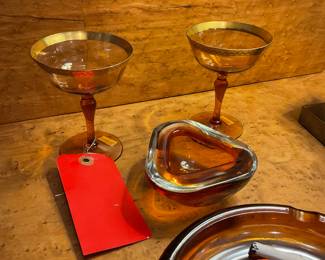 Amber coupe glasses (2) $25 + tax