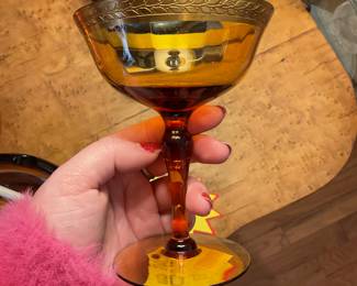 Amber coupe glasses (2) $25 + tax
