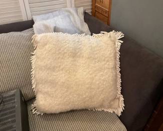 Soft large cream, cashmere-like accent pillow