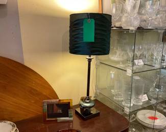 Tufted teal, gem lamp | blown glass picture frame