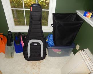 GUITAR CASE AND SCUBA ITEMS