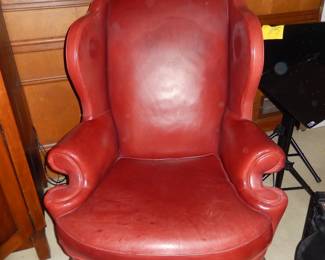 NORWALK LEATHER WING BACK CHAIR