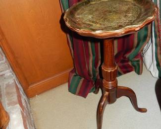 VINTAGE BRASS TOP TABLE