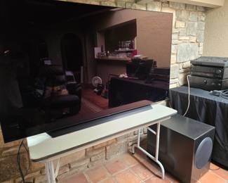 LG 65" flat screen, electronics, HSU Research True Subwoofer
