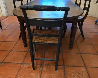 Solid wood antique Dinning table with leaves. Antique chairs
