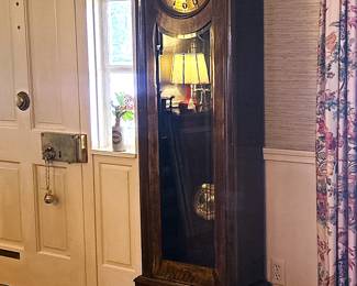 Antique case weight driven clock